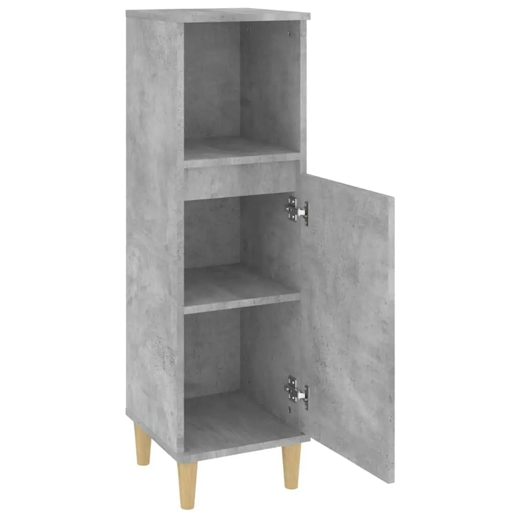 Bathroom Cabinet Concrete Grey 30x30x100 cm Engineered Wood 819808