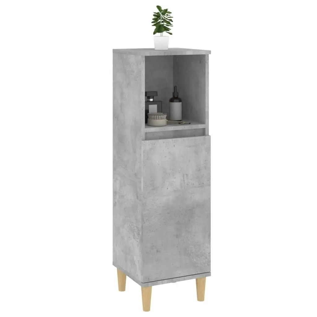 Bathroom Cabinet Concrete Grey 30x30x100 cm Engineered Wood 819808