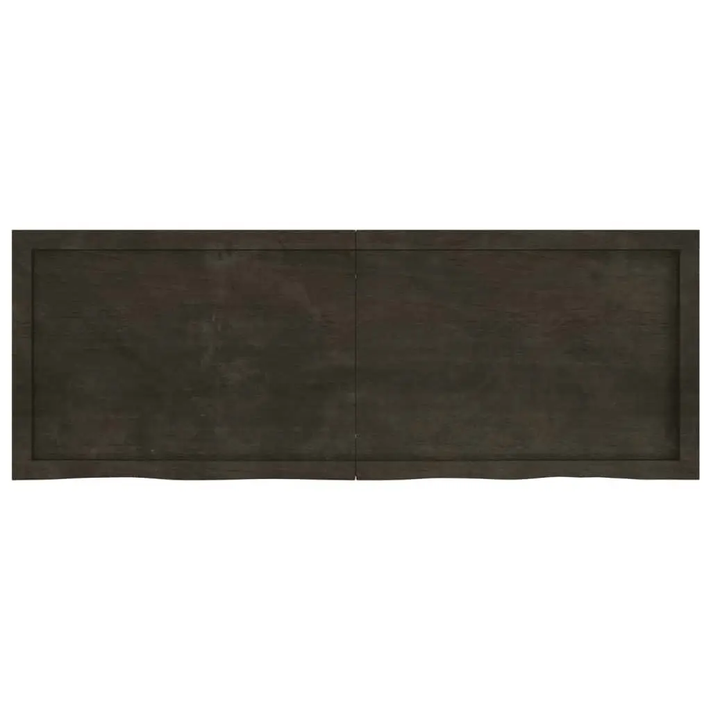 Bathroom Countertop Dark Brown 140x50x4 cm Treated Solid Wood 3156245