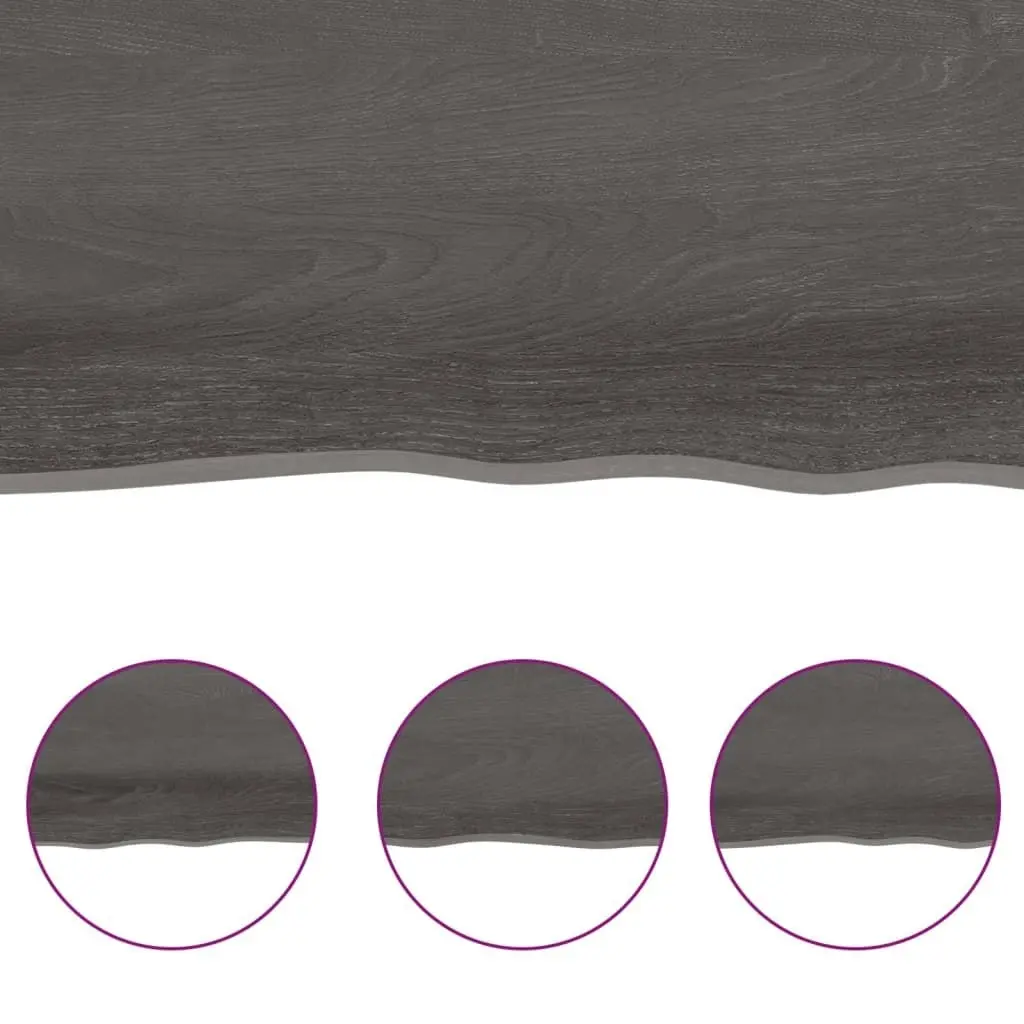 Bathroom Countertop Dark Brown 180x50x4 cm Treated Solid Wood 3156261