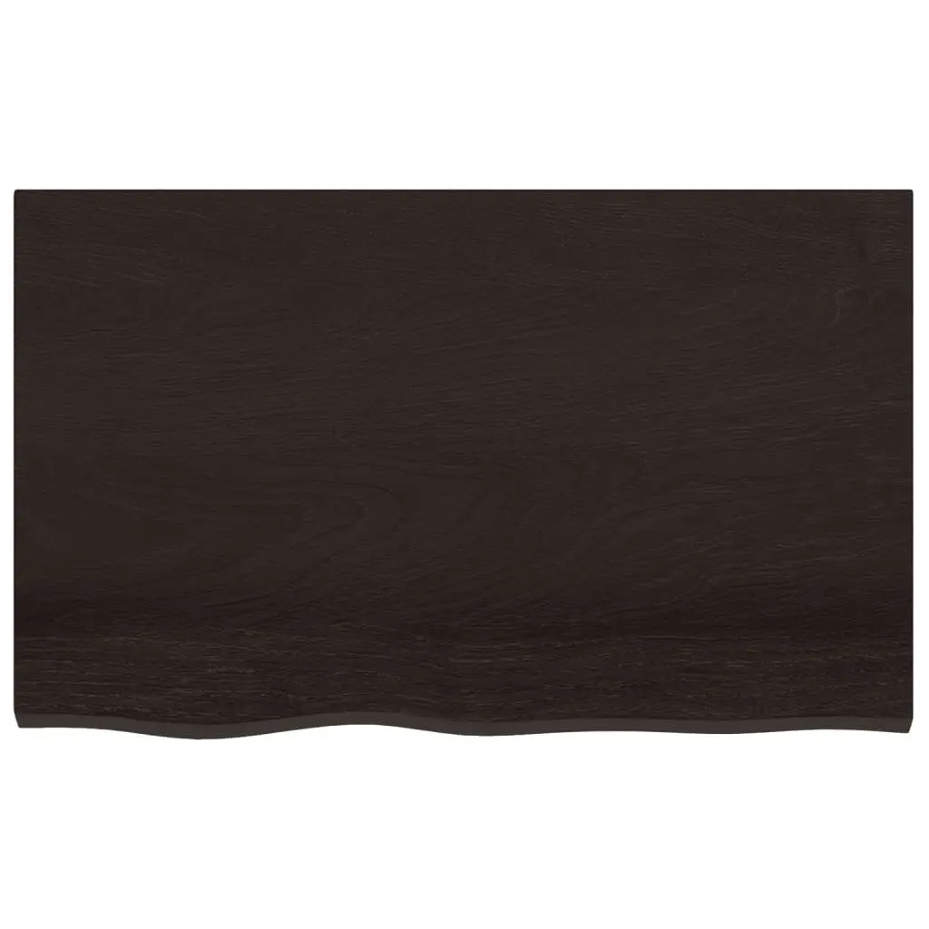 Bathroom Countertop Dark Brown 80x60x2 cm Treated Solid Wood 3156218