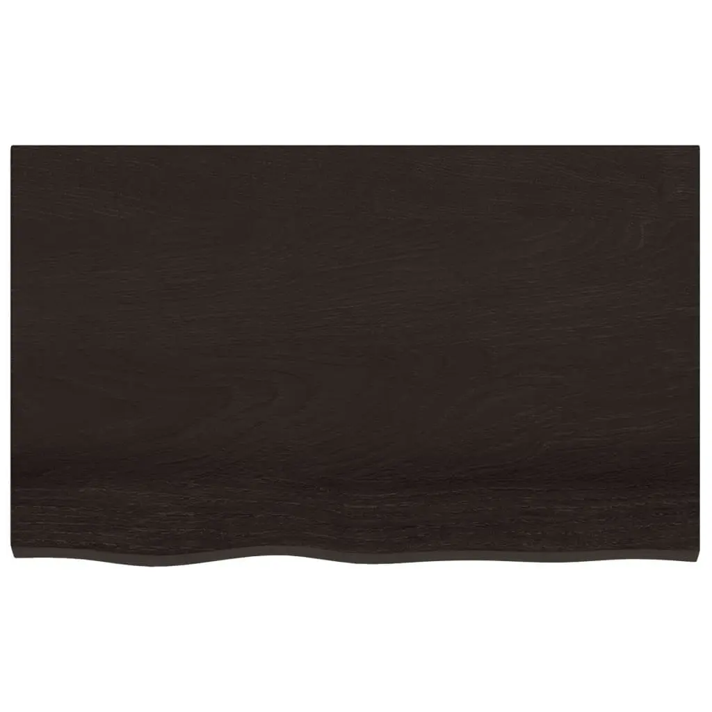 Bathroom Countertop Dark Brown 80x50x6 cm Treated Solid Wood 3156217