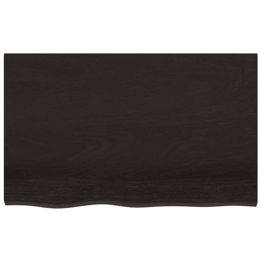 Bathroom Countertop Dark Brown 80x50x4 cm Treated Solid Wood 3156216