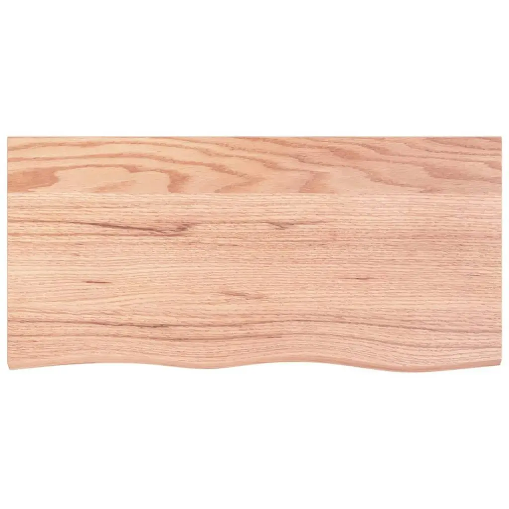 Bathroom Countertop Light Brown 100x50x6 cm Treated Solid Wood 3156133