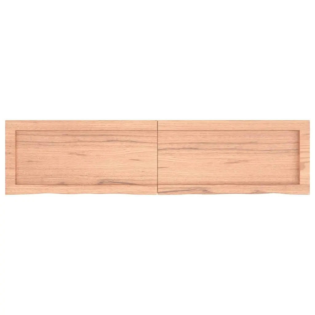 Bathroom Countertop Light Brown 120x30x4 cm Treated Solid Wood 3156137