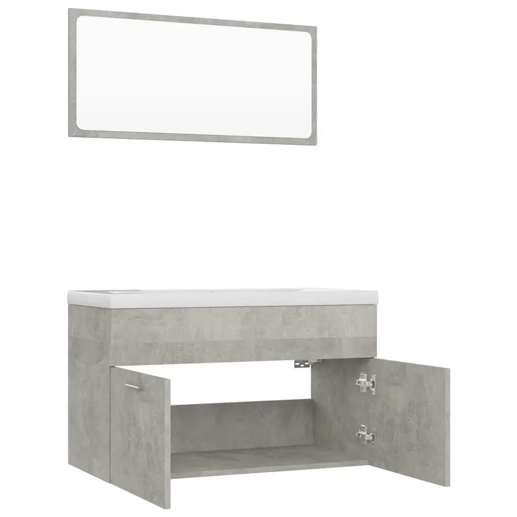 Bathroom Furniture Set Concrete Grey Engineered Wood 3070878