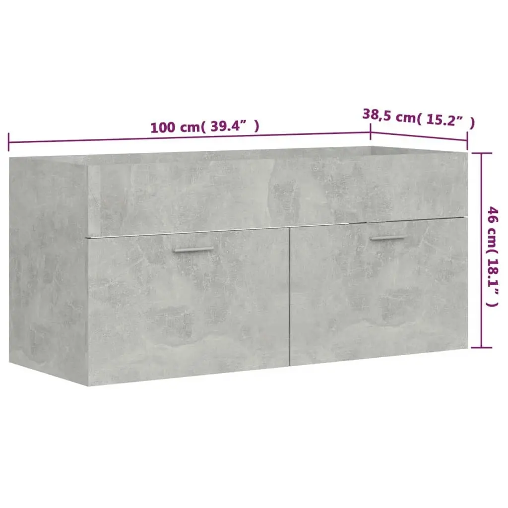 Bathroom Furniture Set Concrete Grey Engineered Wood 3070896