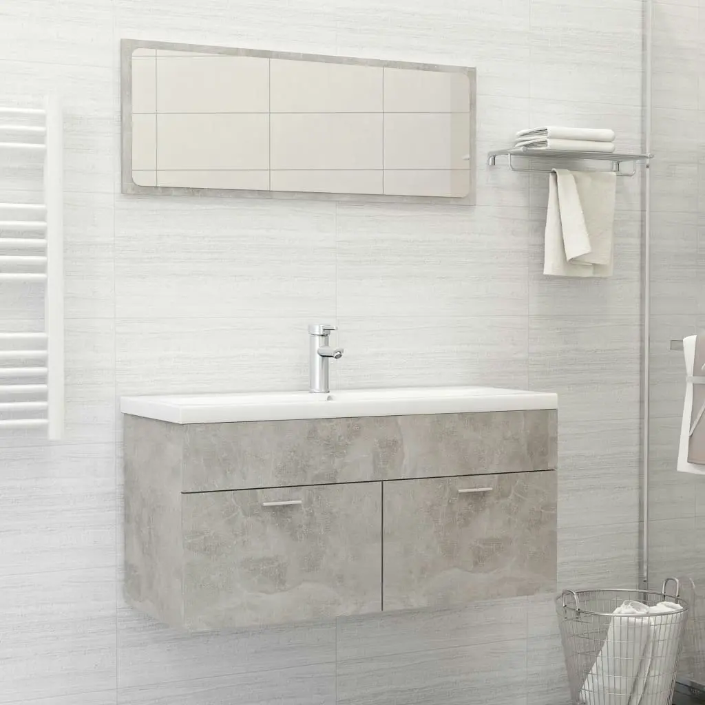 Bathroom Furniture Set Concrete Grey Engineered Wood 3070896