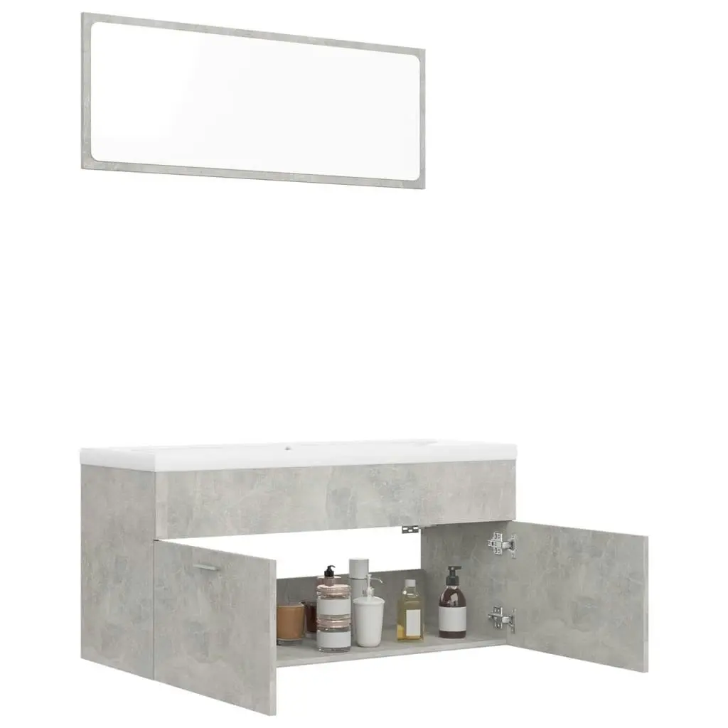 Bathroom Furniture Set Concrete Grey Engineered Wood 3070896