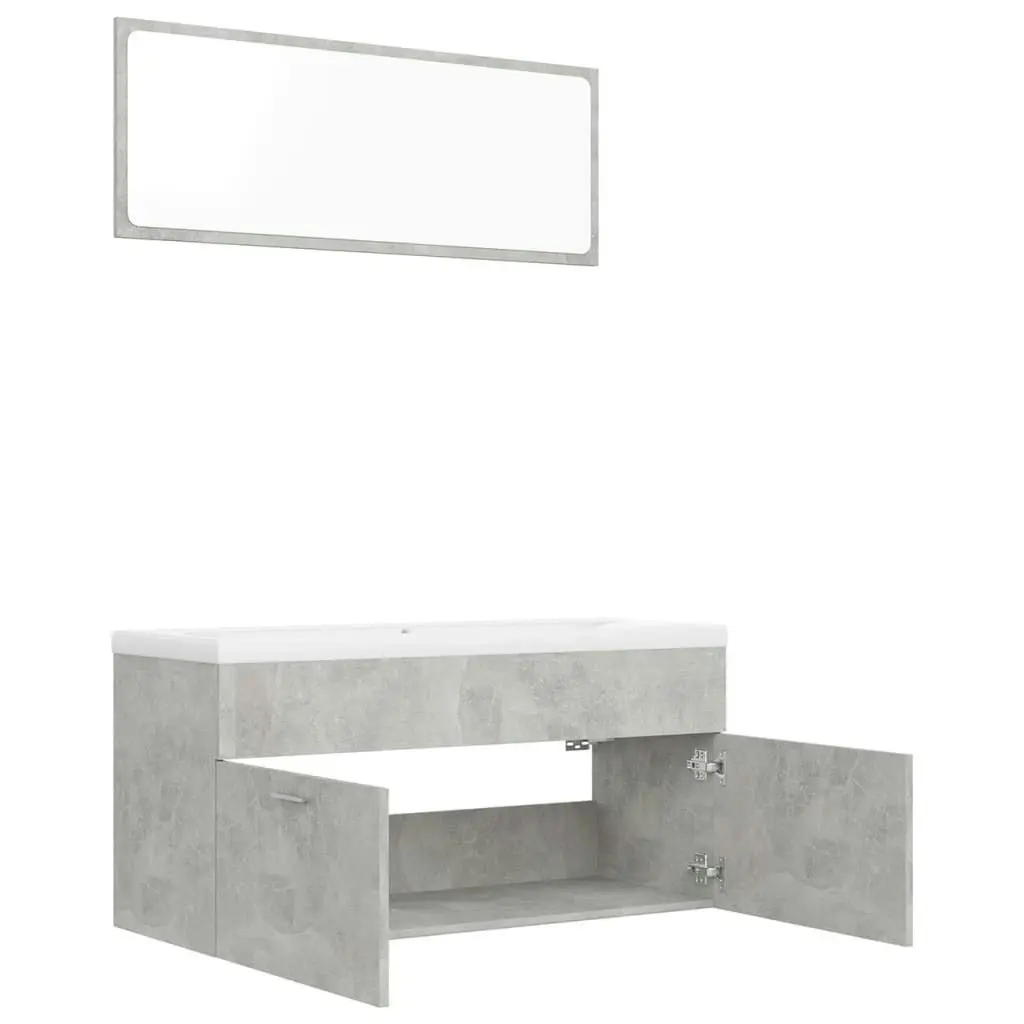 Bathroom Furniture Set Concrete Grey Engineered Wood 3070896