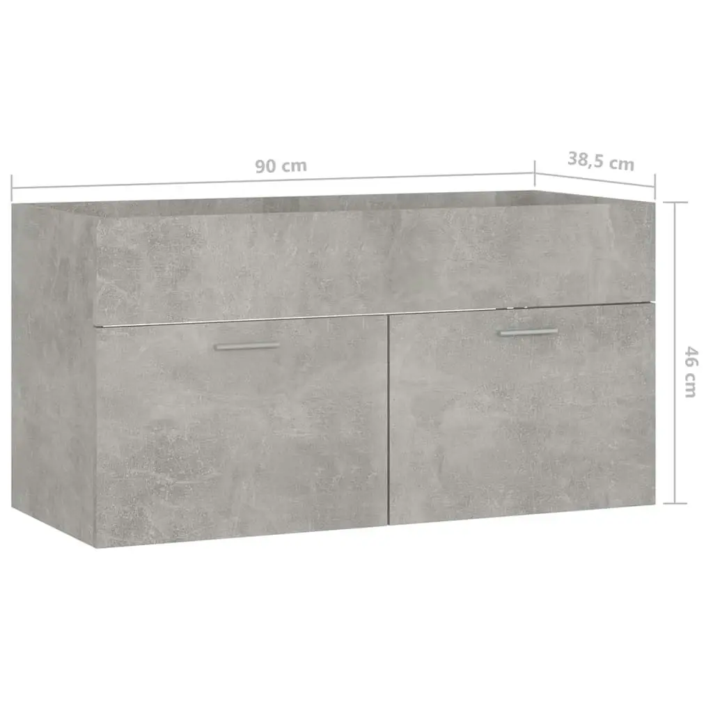 Bathroom Furniture Set Concrete Grey Engineered Wood 3070887