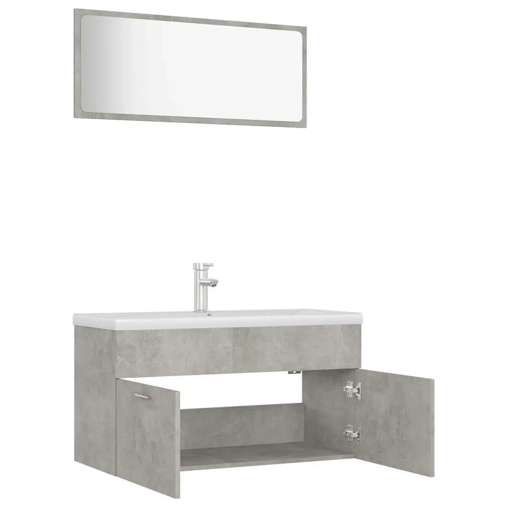 Bathroom Furniture Set Concrete Grey Engineered Wood 3070887