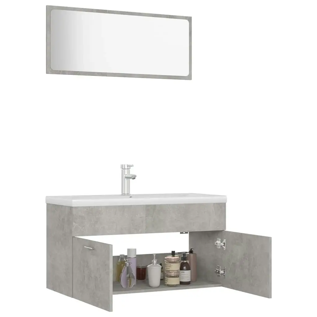 Bathroom Furniture Set Concrete Grey Engineered Wood 3070887