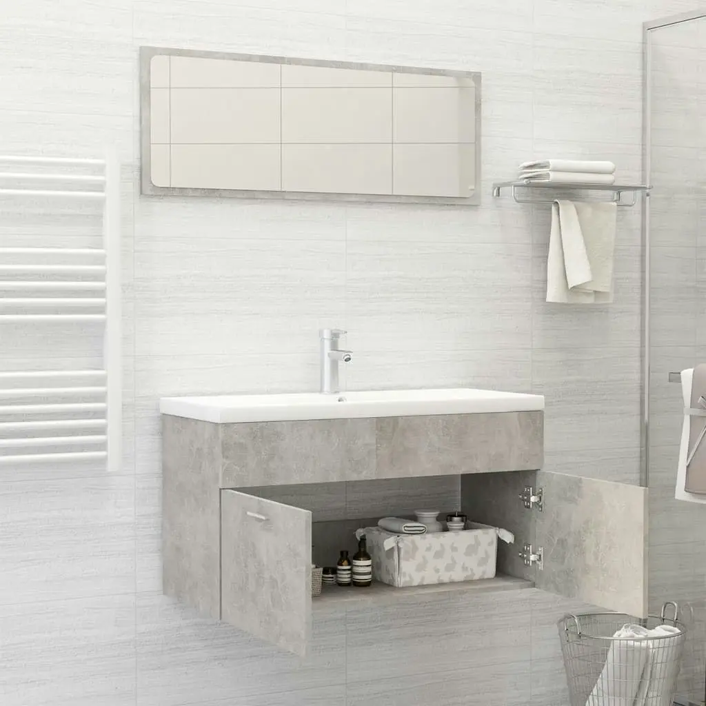 Bathroom Furniture Set Concrete Grey Engineered Wood 3070887