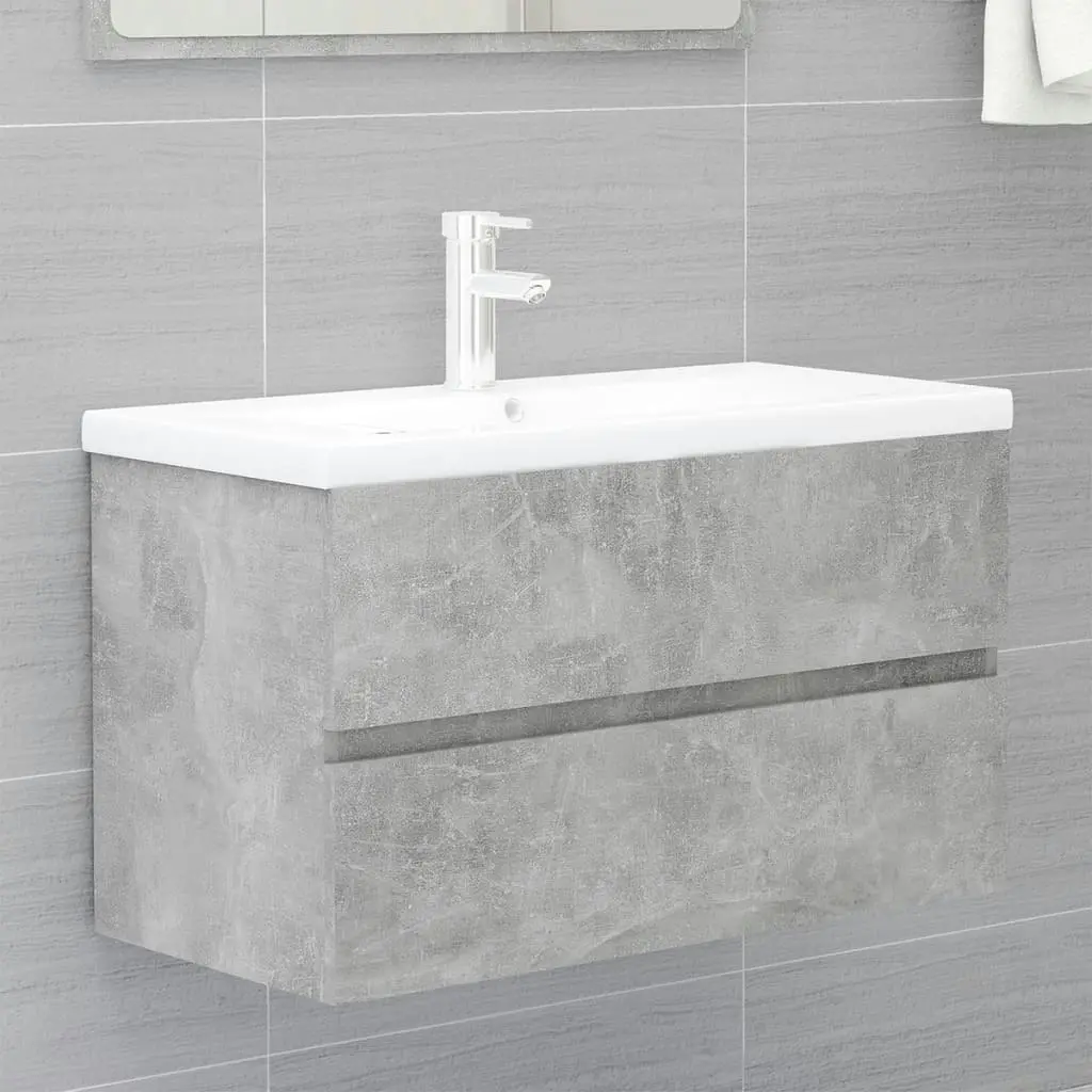 Bathroom Furniture Set Concrete Grey Engineered Wood 3071598