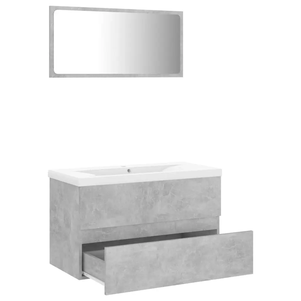 Bathroom Furniture Set Concrete Grey Engineered Wood 3071598