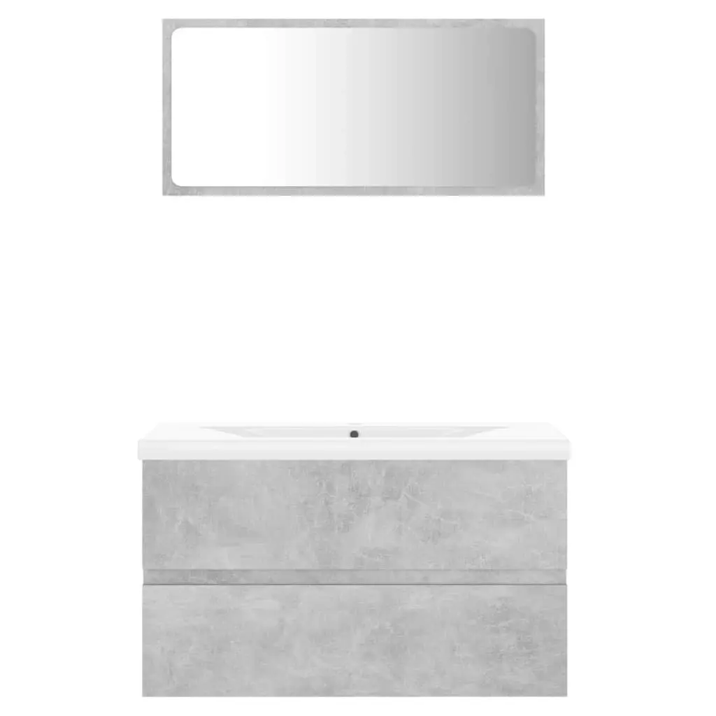 Bathroom Furniture Set Concrete Grey Engineered Wood 3071598