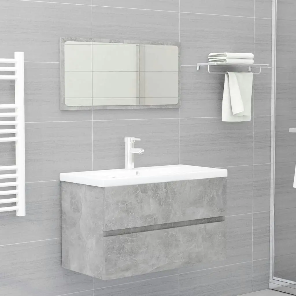 Bathroom Furniture Set Concrete Grey Engineered Wood 3071598