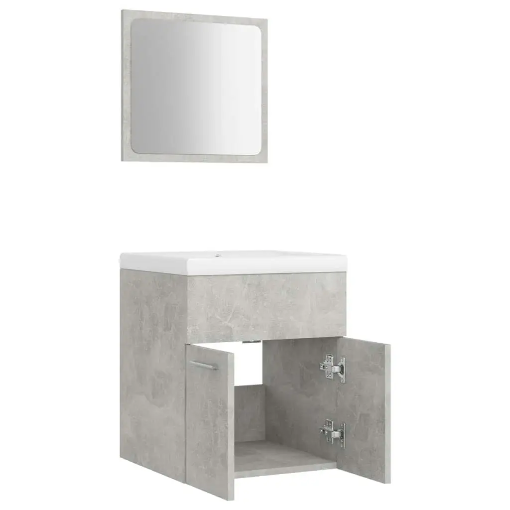 Bathroom Furniture Set Concrete Grey Engineered Wood 3070860