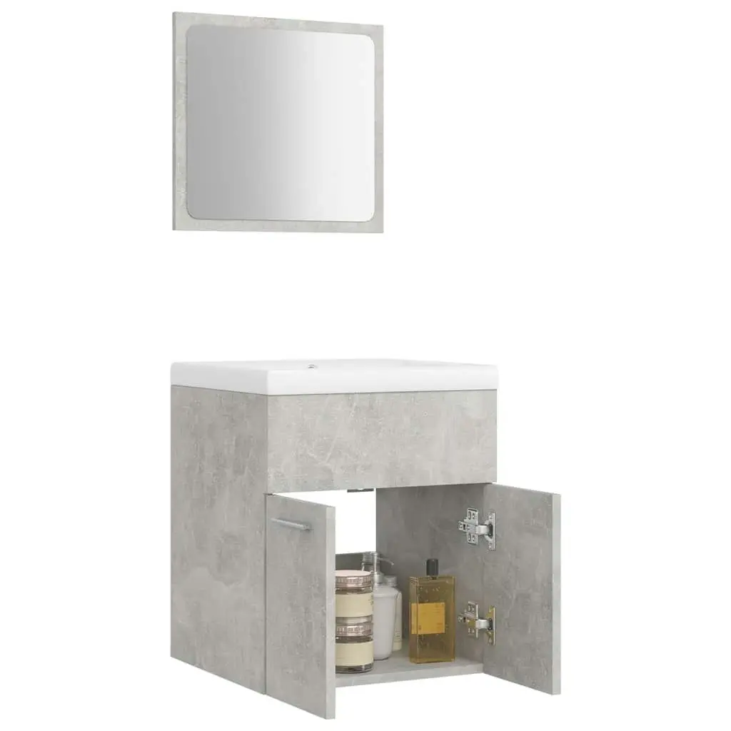 Bathroom Furniture Set Concrete Grey Engineered Wood 3070860