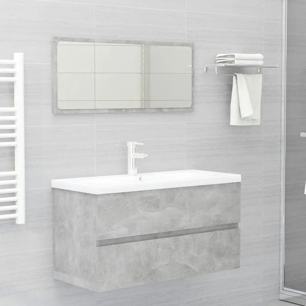 Bathroom Furniture Set Concrete Grey Engineered Wood 3071607