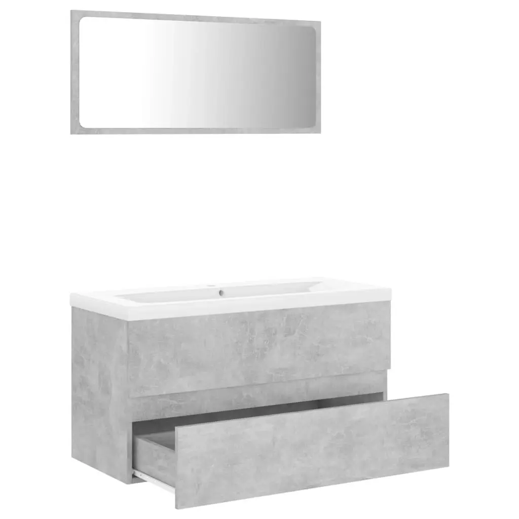 Bathroom Furniture Set Concrete Grey Engineered Wood 3071607