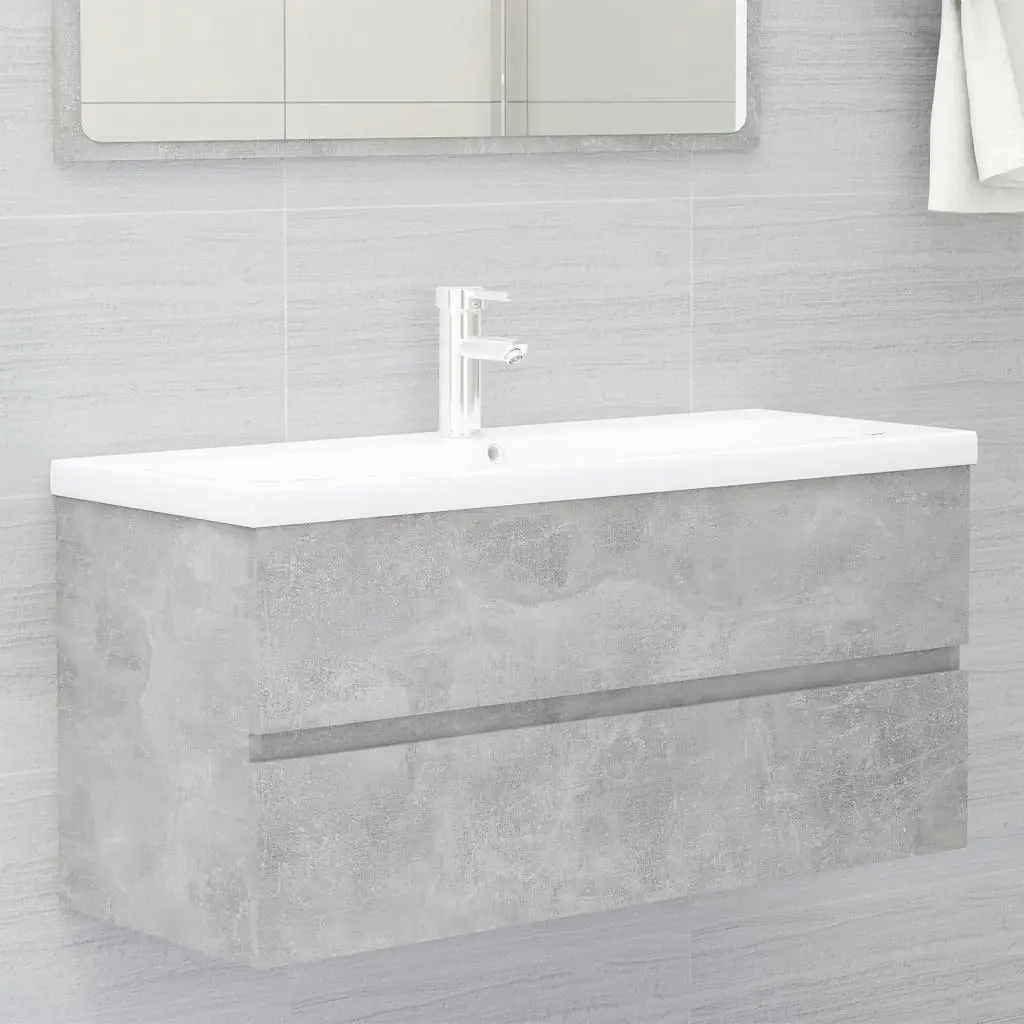 Bathroom Furniture Set Concrete Grey Engineered Wood 3071616