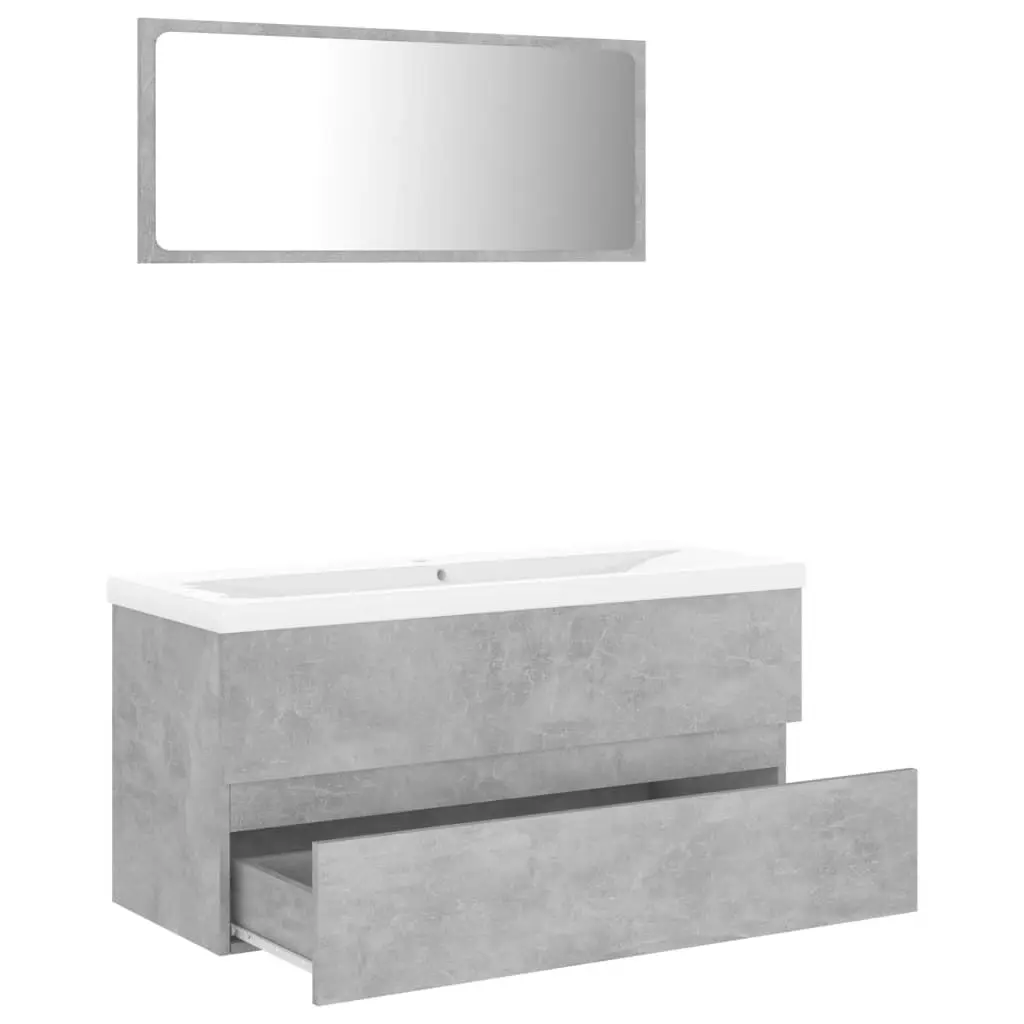 Bathroom Furniture Set Concrete Grey Engineered Wood 3071616