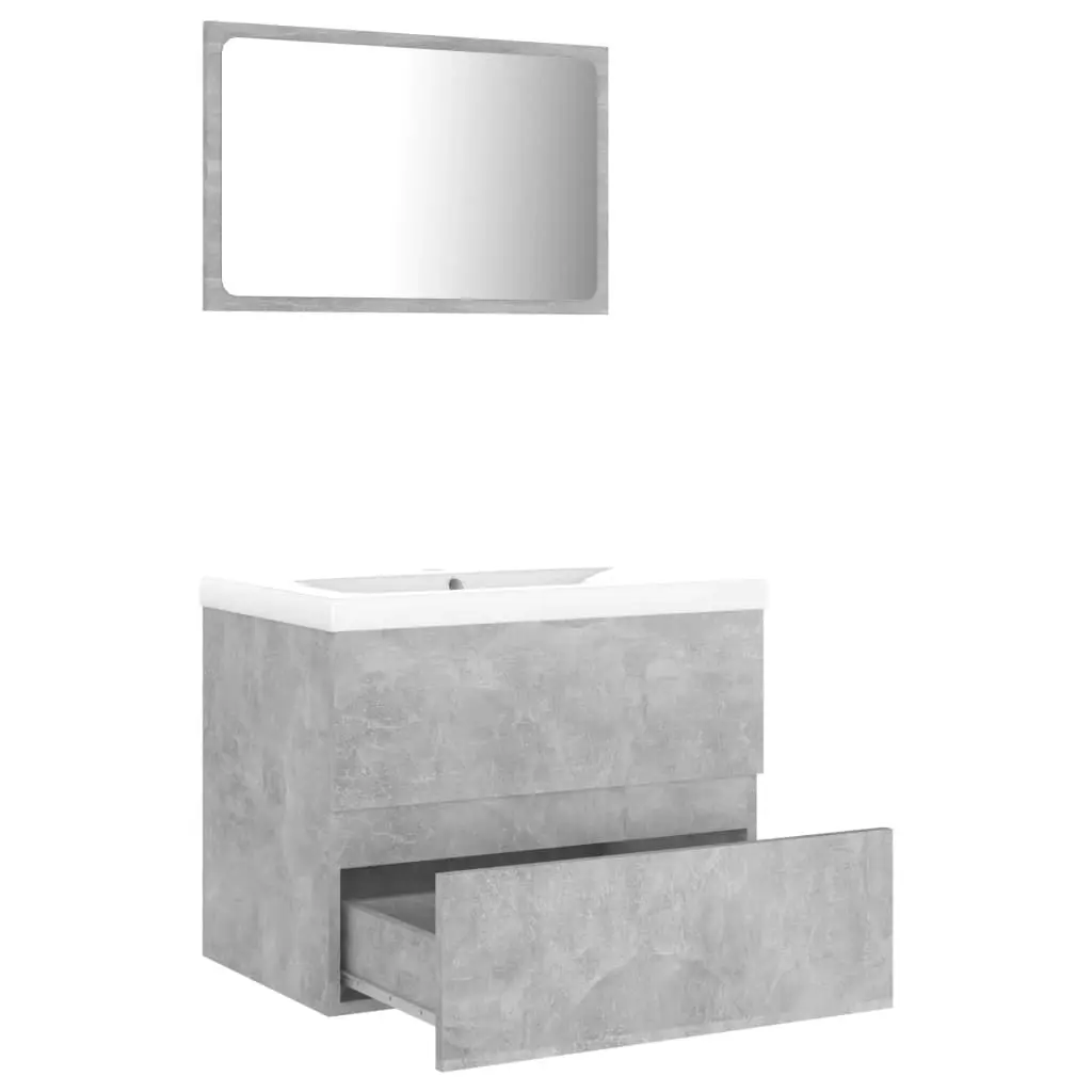 Bathroom Furniture Set Concrete Grey Engineered Wood 3071589