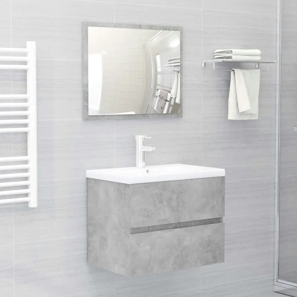 Bathroom Furniture Set Concrete Grey Engineered Wood 3071589