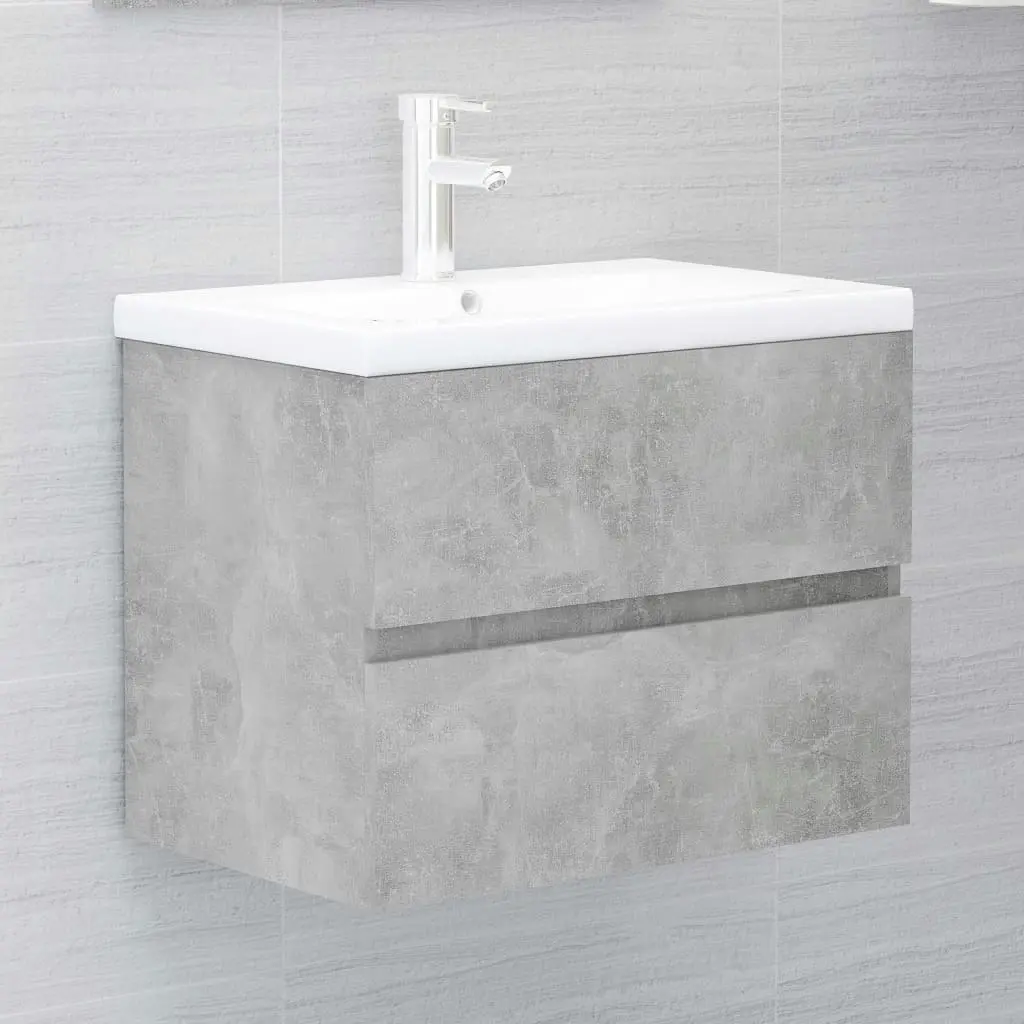 Bathroom Furniture Set Concrete Grey Engineered Wood 3071589