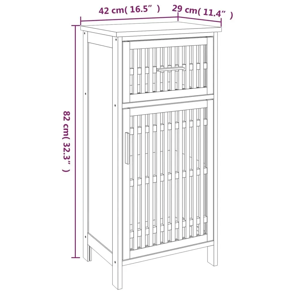 Bathroom Cabinet 42x29x82 cm Solid Wood Walnut 350354