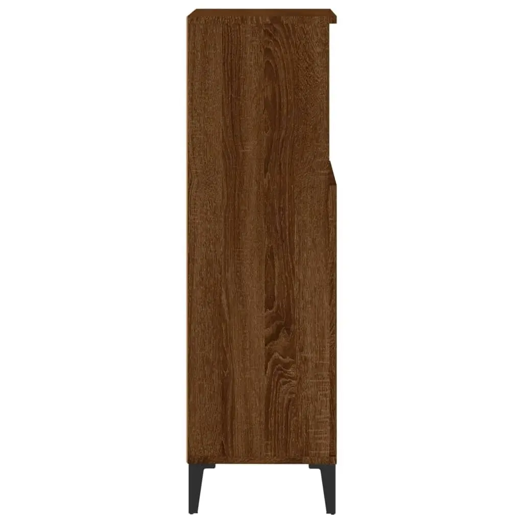 Bathroom Cabinet Brown Oak 30x30x100 cm Engineered Wood 819819