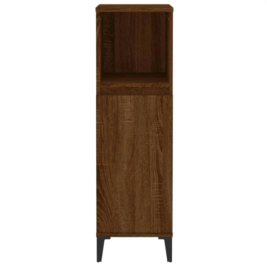 Bathroom Cabinet Brown Oak 30x30x100 cm Engineered Wood 819819