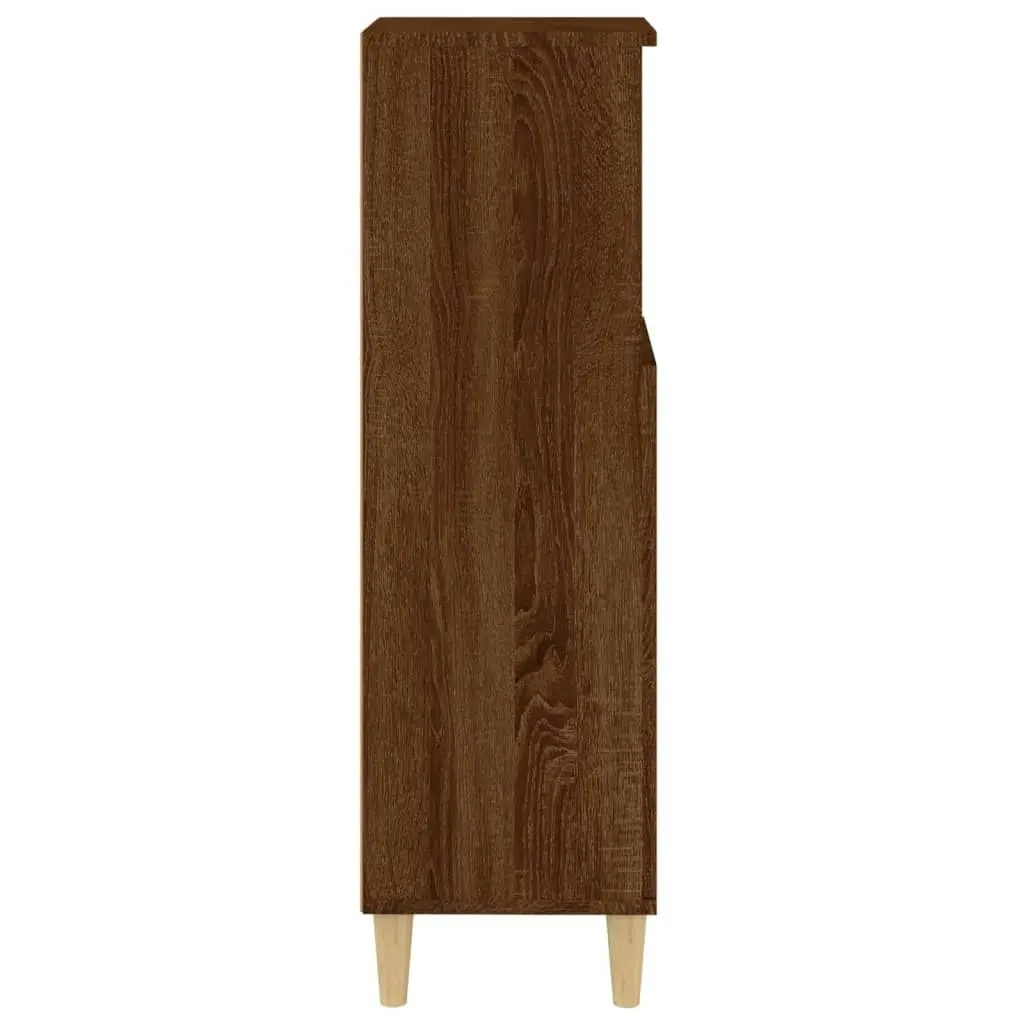 Bathroom Cabinet Brown Oak 30x30x100 cm Engineered Wood 819811