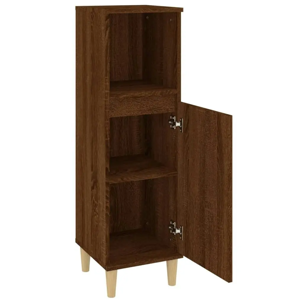 Bathroom Cabinet Brown Oak 30x30x100 cm Engineered Wood 819811