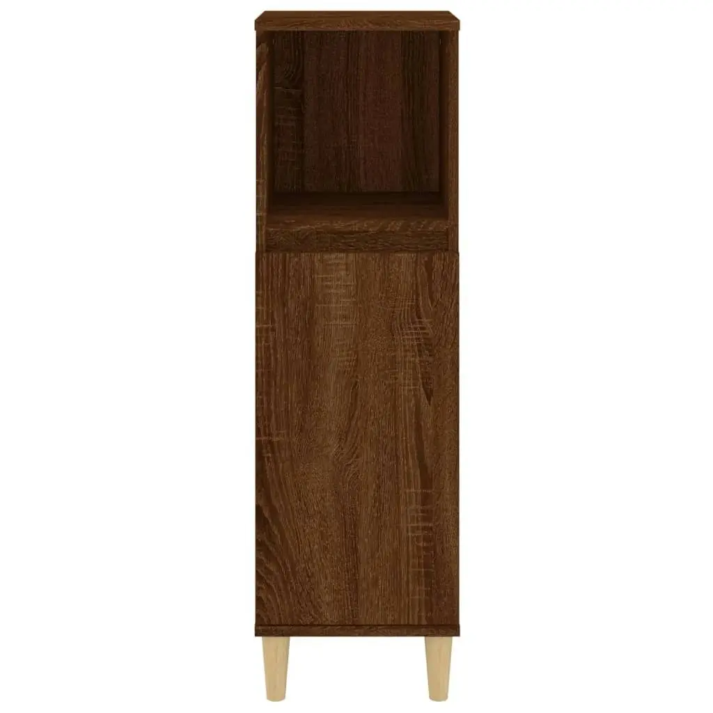 Bathroom Cabinet Brown Oak 30x30x100 cm Engineered Wood 819811