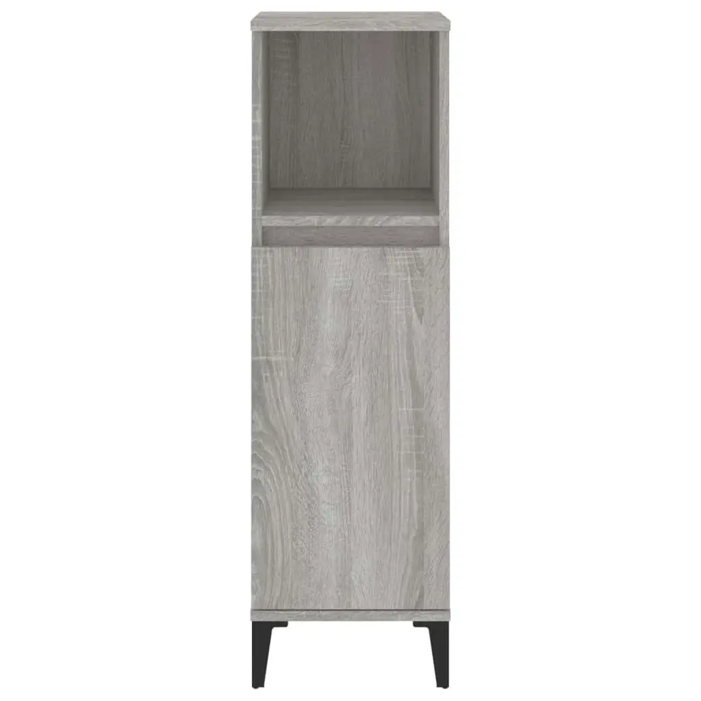 Bathroom Cabinet Grey Sonoma 30x30x100 cm Engineered Wood 819818