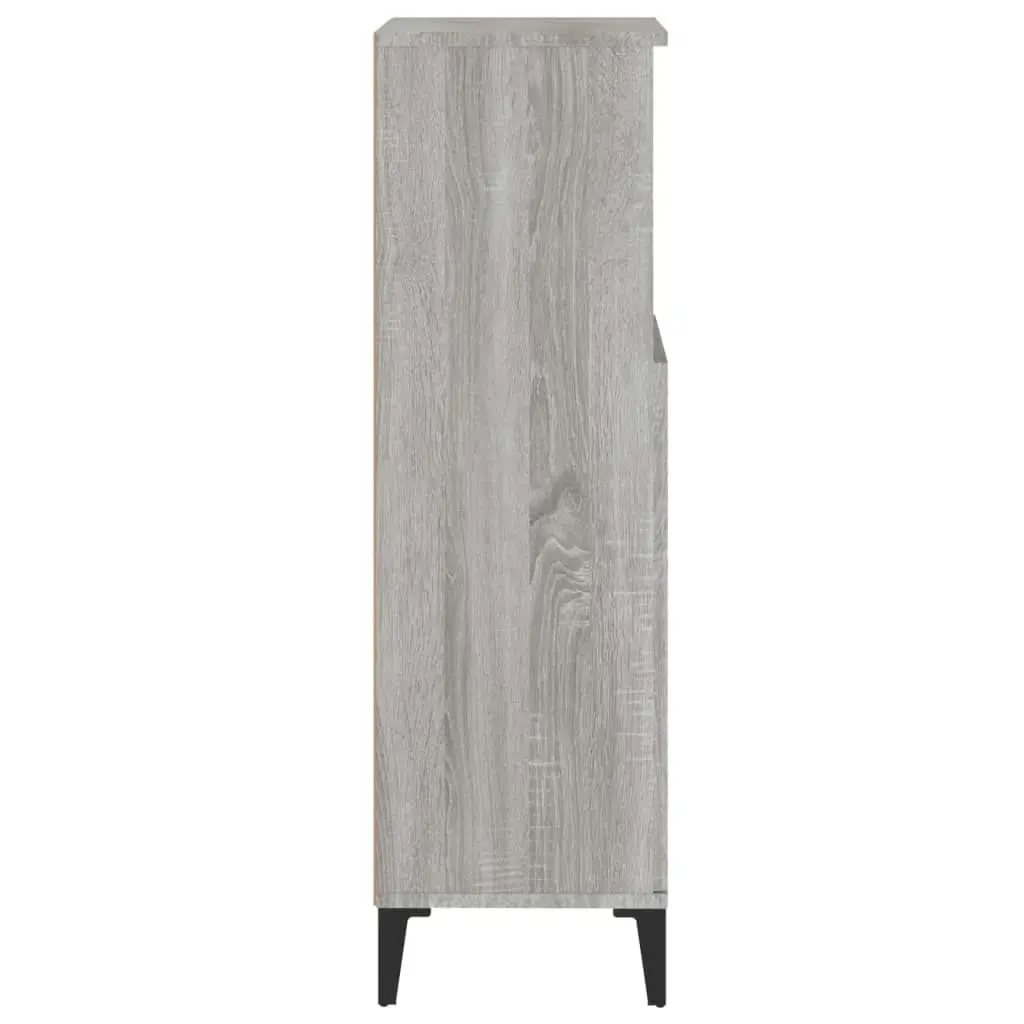 Bathroom Cabinet Grey Sonoma 30x30x100 cm Engineered Wood 819818