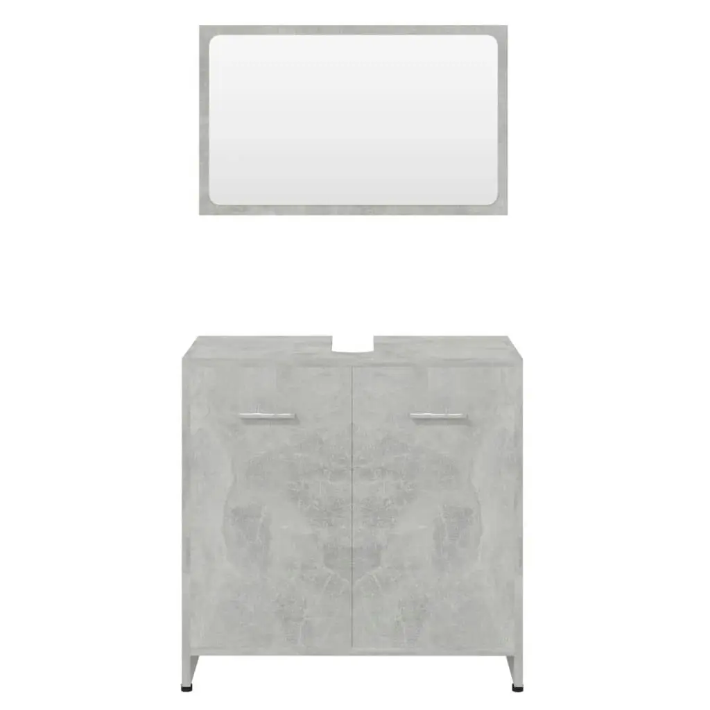 Bathroom Furniture Set Concrete Grey Engineered Wood 802583