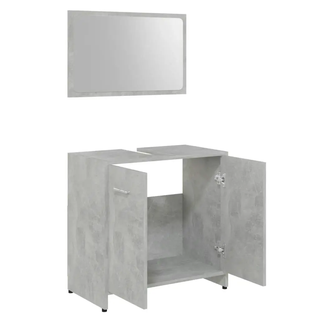 Bathroom Furniture Set Concrete Grey Engineered Wood 802583