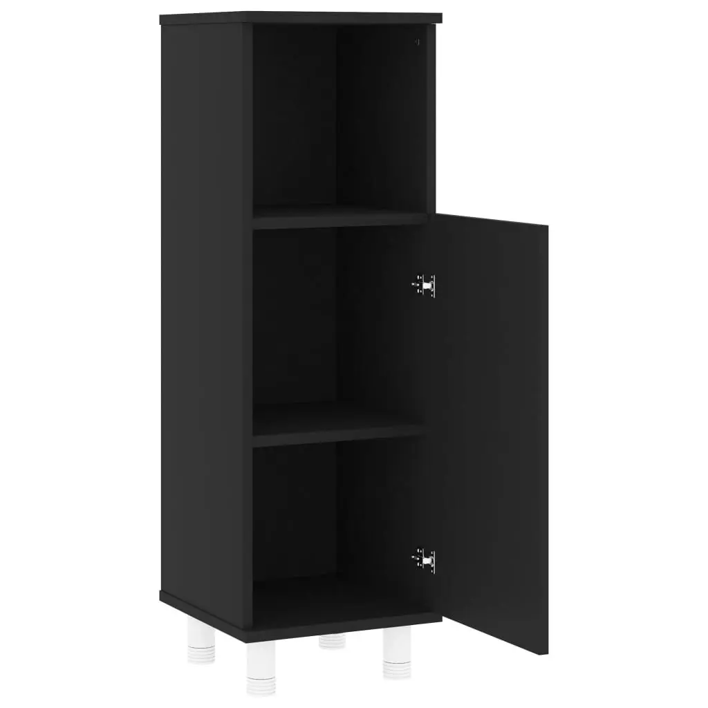 Bathroom Cabinet Black 30x30x95 cm Engineered Wood 802616