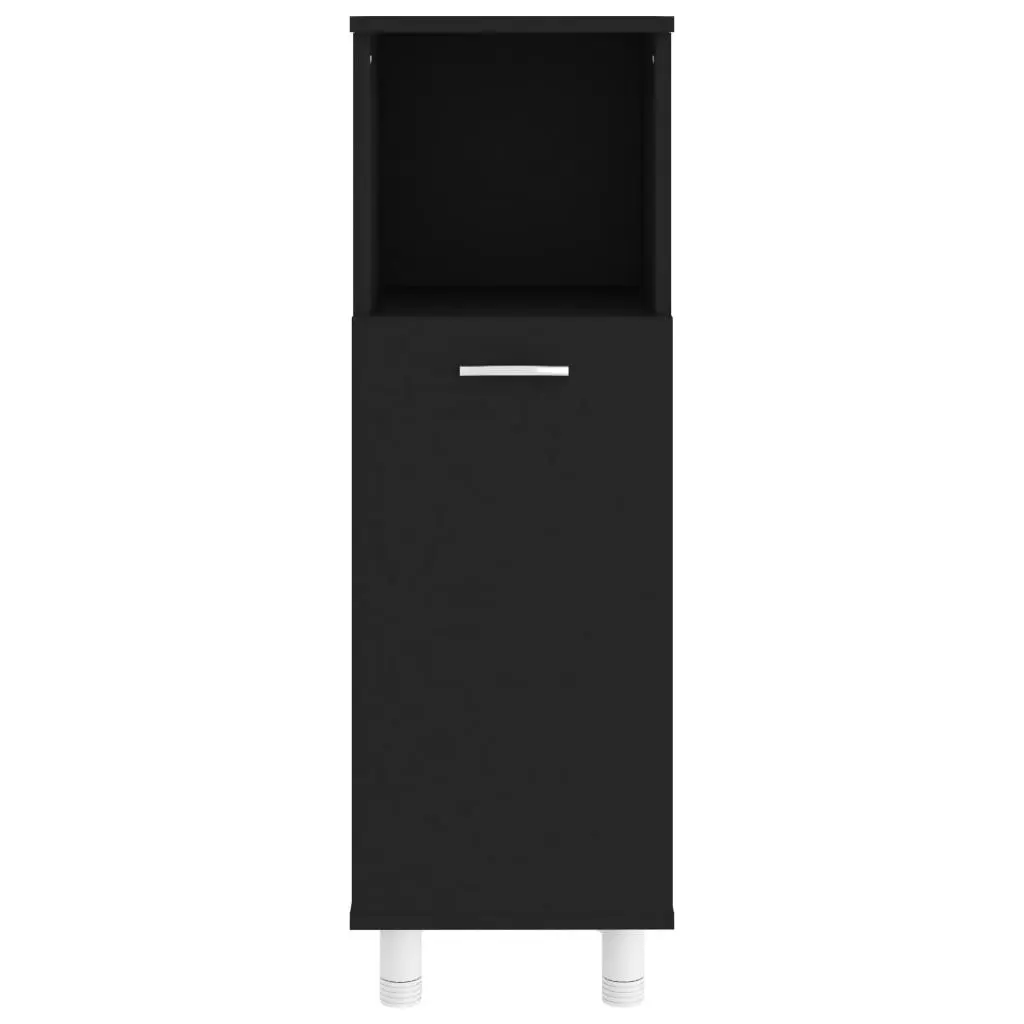 Bathroom Cabinet Black 30x30x95 cm Engineered Wood 802616