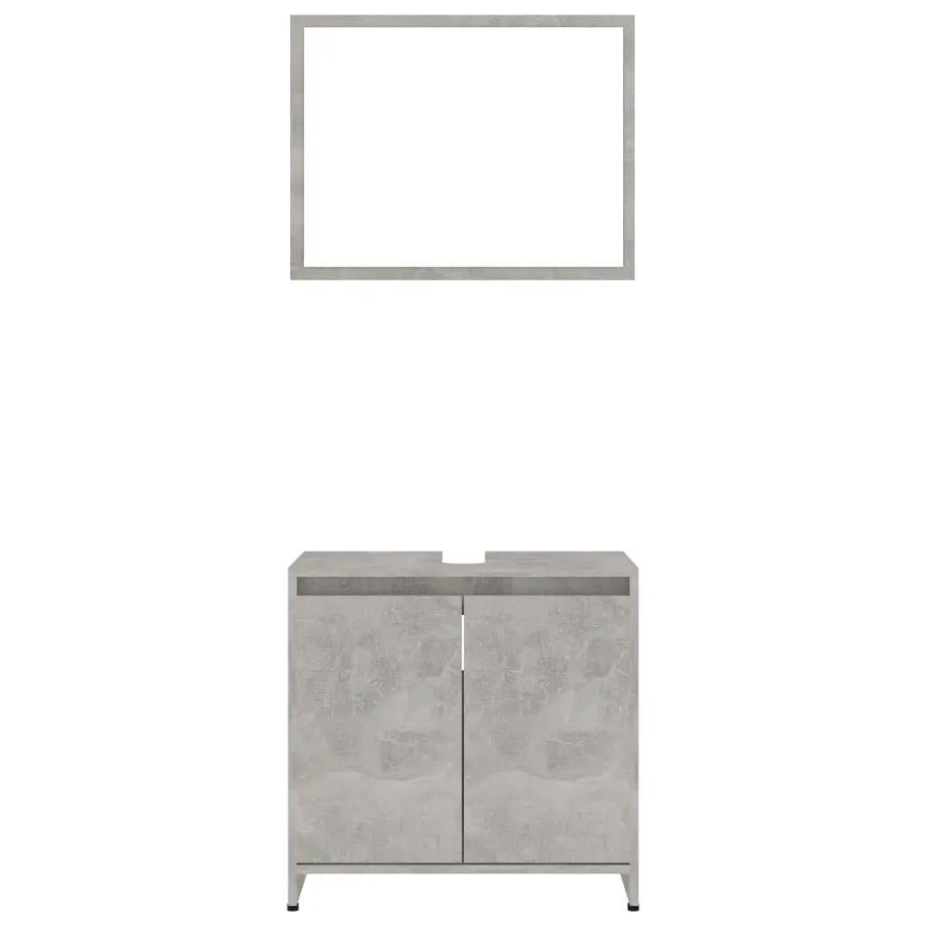 Bathroom Furniture Set Concrete Grey Engineered Wood 802655