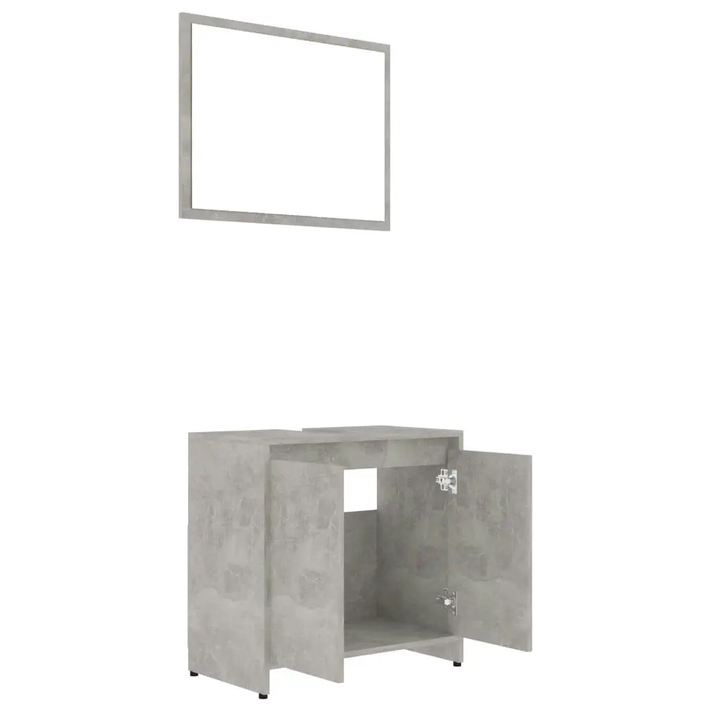 Bathroom Furniture Set Concrete Grey Engineered Wood 802655