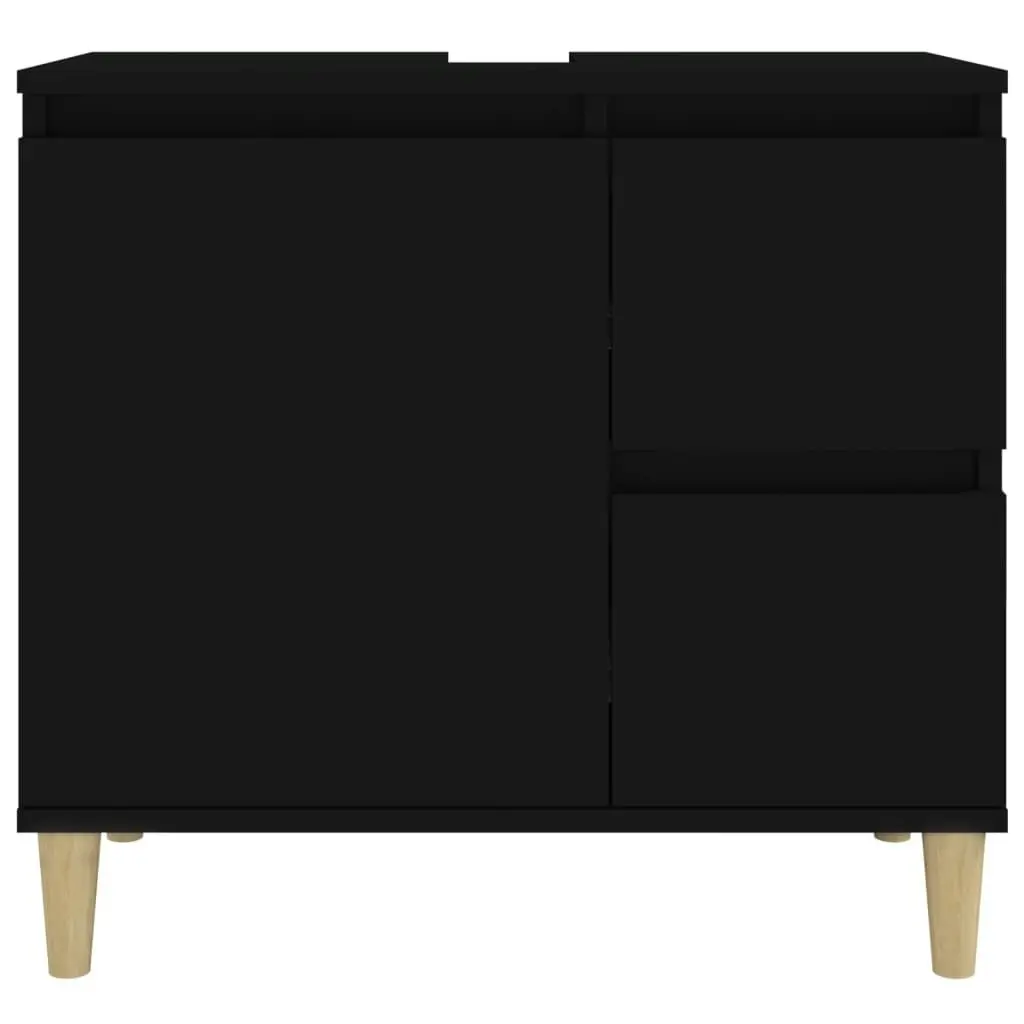 Bathroom Cabinet Black 65x33x60 cm Engineered Wood 819821