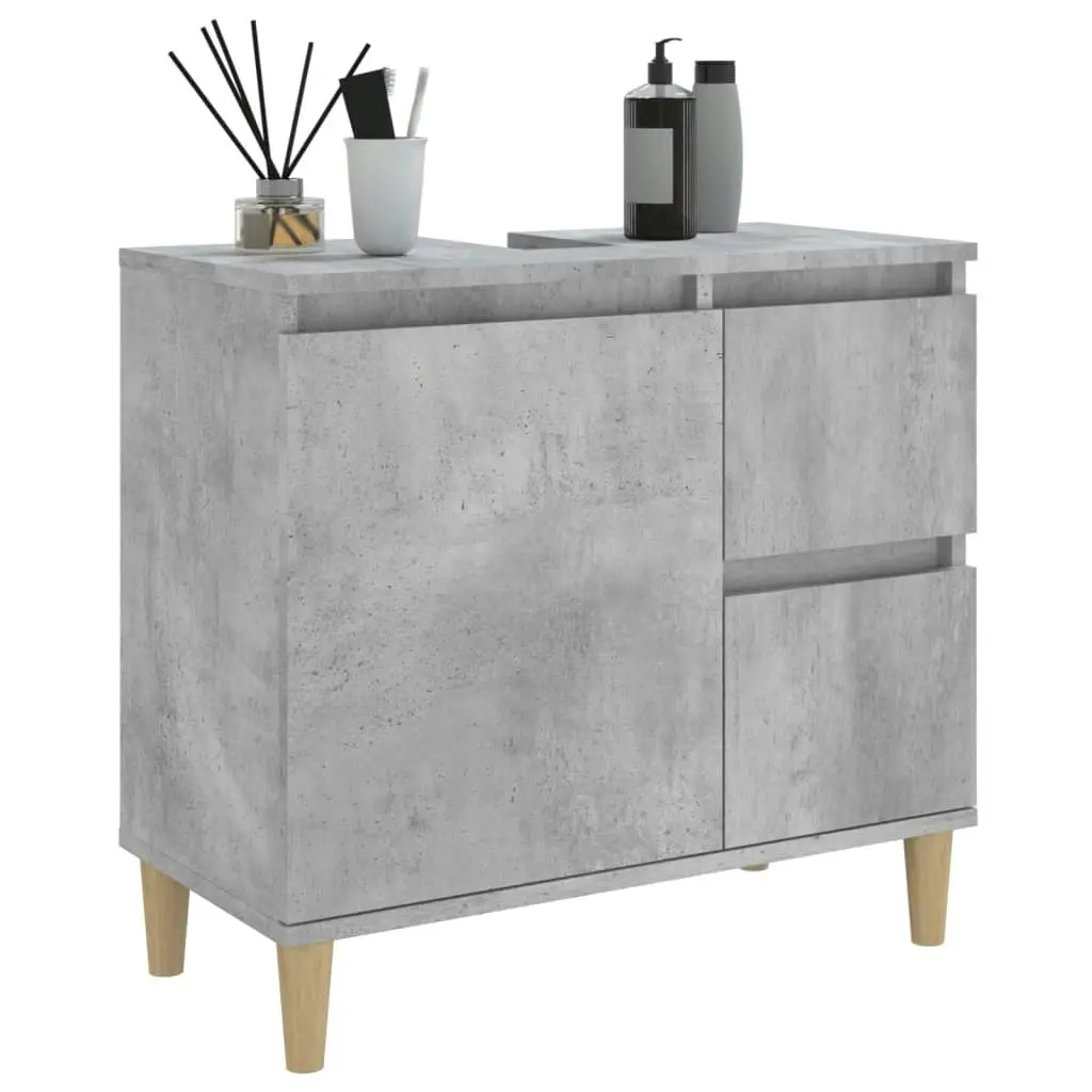 Bathroom Cabinet Concrete Grey 65x33x60 cm Engineered Wood 819824