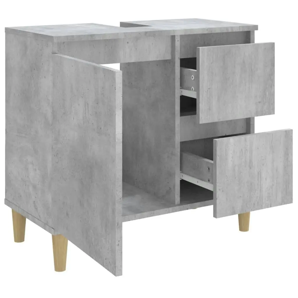 Bathroom Cabinet Concrete Grey 65x33x60 cm Engineered Wood 819824