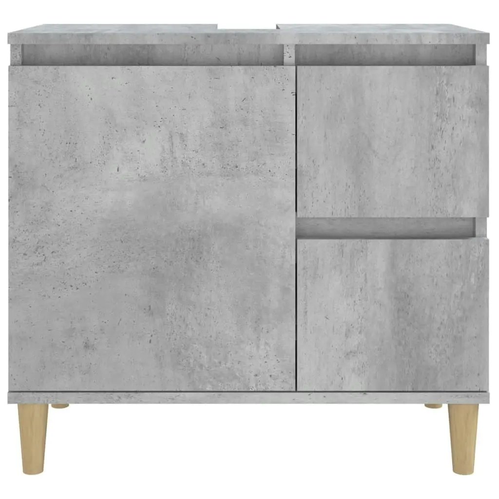 Bathroom Cabinet Concrete Grey 65x33x60 cm Engineered Wood 819824