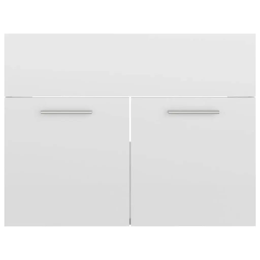 Bathroom Furniture Set High Gloss White Engineered Wood 3070871